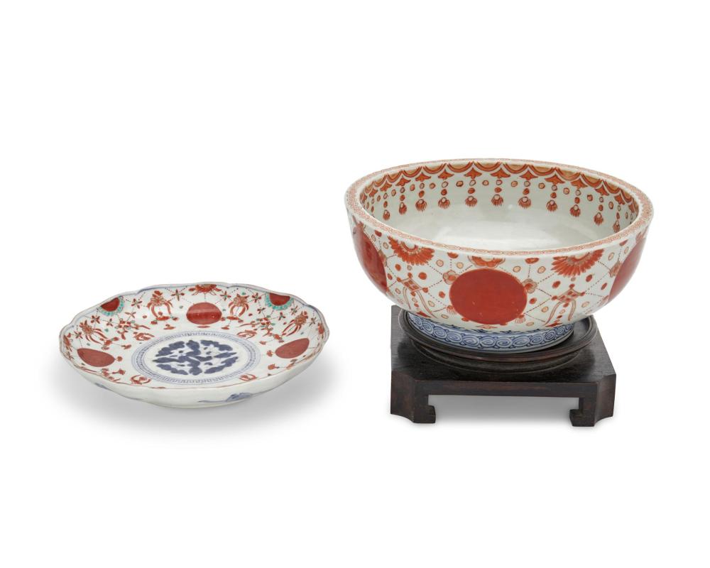 TWO JAPANESE EDO-STYLE IMARI PORCELAIN