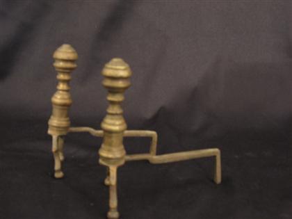 Pair of miniature brass andirons