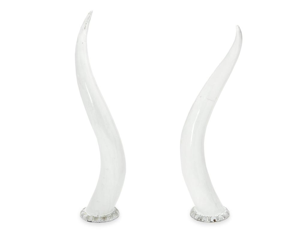 A PAIR OF CERAMIC HORNSA pair of 2ee5d3