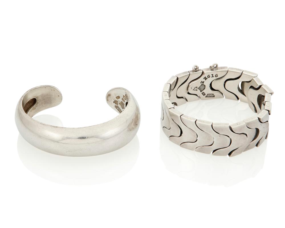 TWO ANTONIO PINEDA SILVER BRACELETSTwo