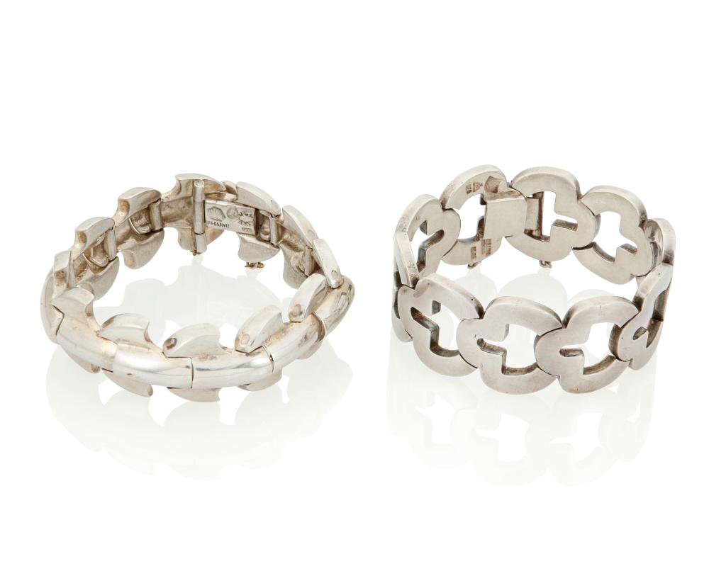 TWO ANTONIO PINEDA SILVER BRACELETSTwo