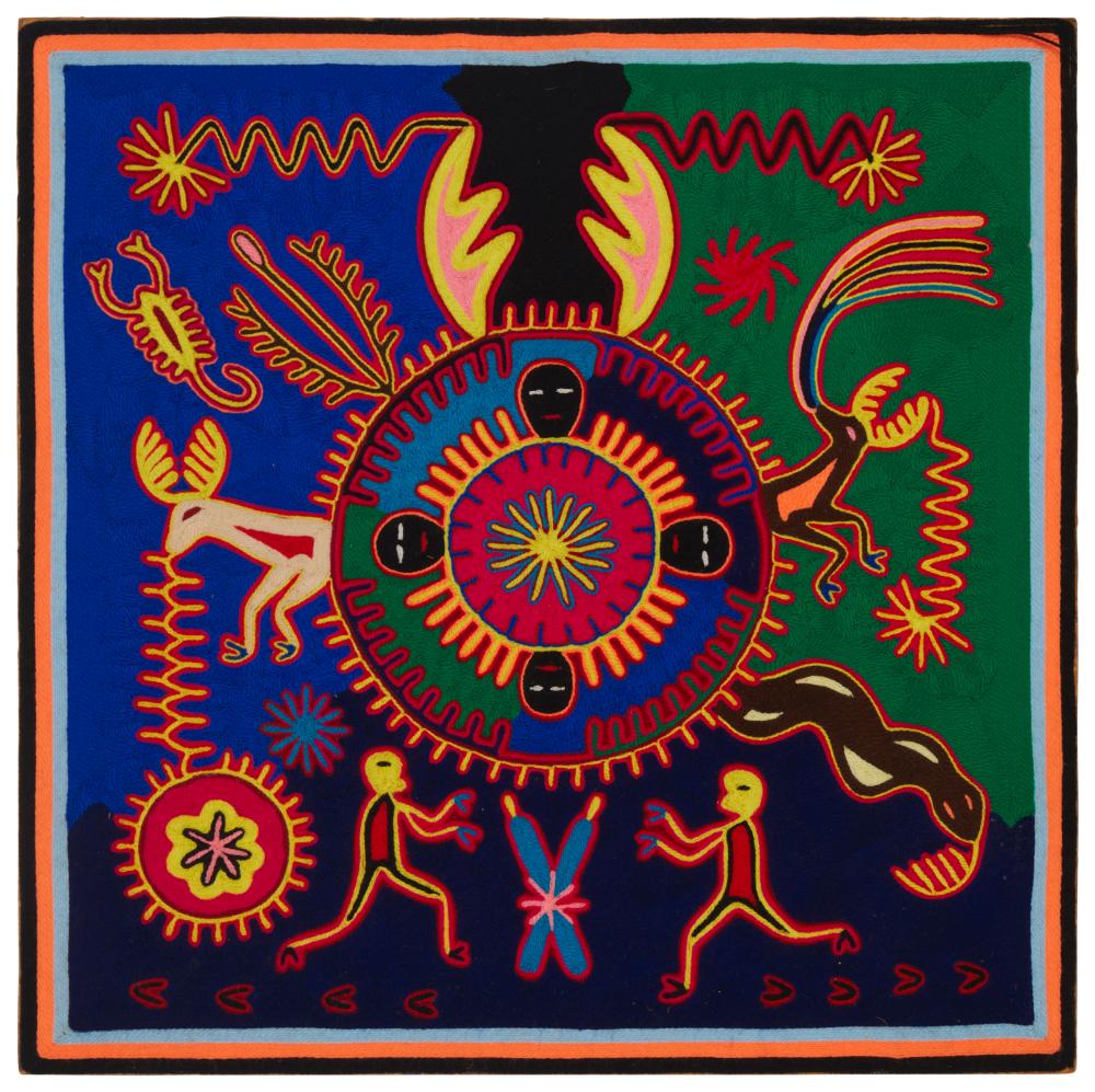 A HUICHOL YARN PAINTINGA Huichol