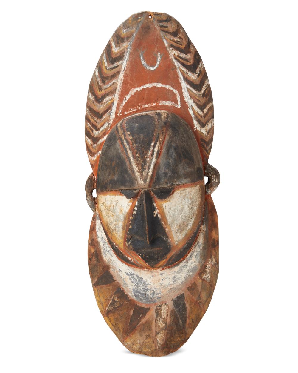 AN ABELAM PAINTED CARVED WOOD MASKAn 2ee72e