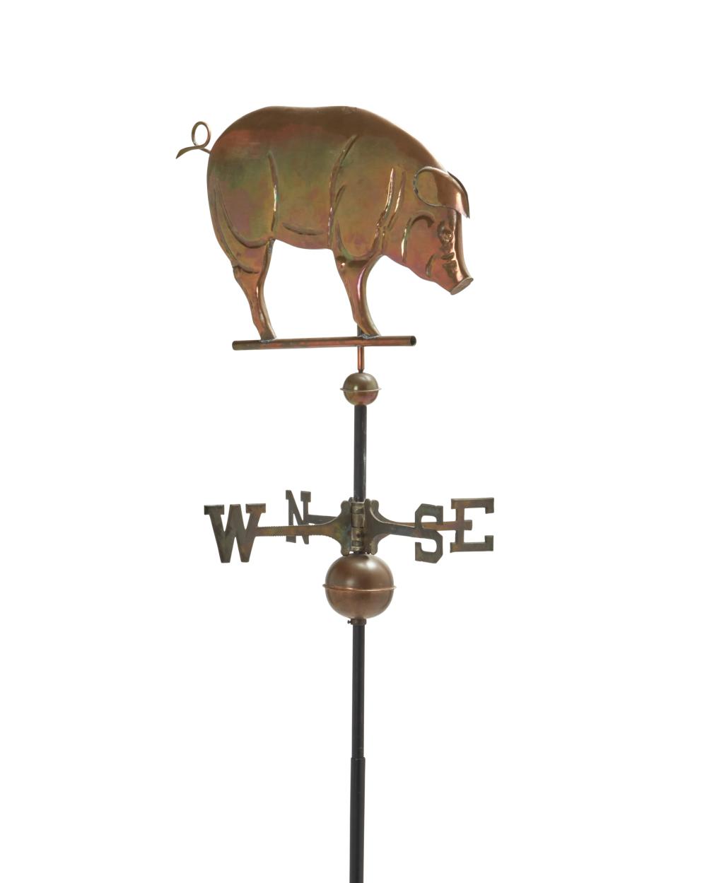 AN AMERICAN MOLDED COPPER PIG WEATHERVANEAn 2ee751