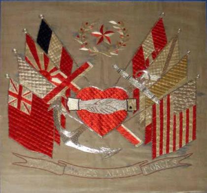 Embroidered WWI commemorative textile 4b0bd