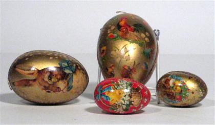 Four Decorated Paper Easter Eggs