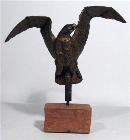 Eagle gilt and metal on wooden stand