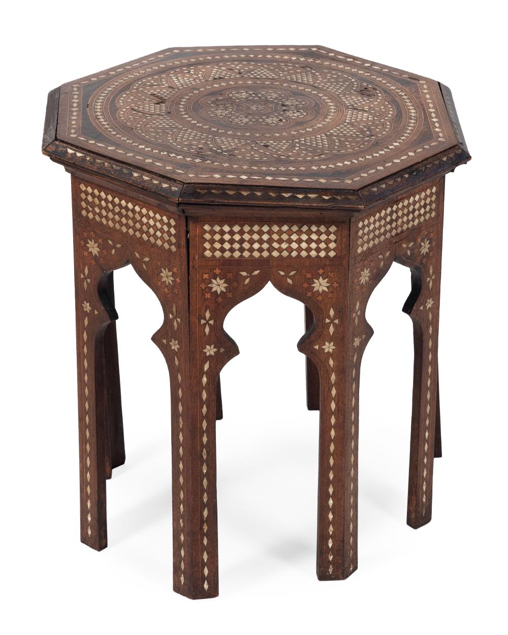 MOORISH BONE INLAID TABORET SYRIA  2f0f35