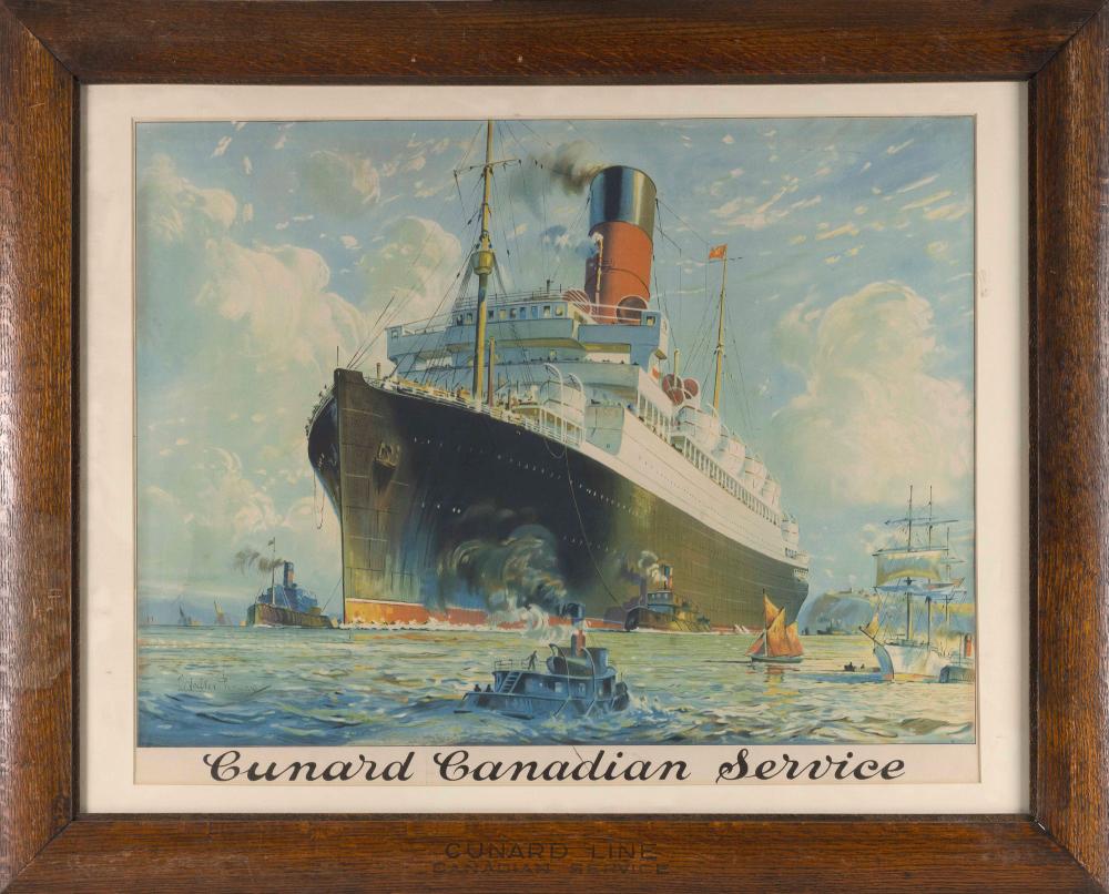  CUNARD CANADIAN SERVICE CHROMOLITHOGRAPH 2f0f4d