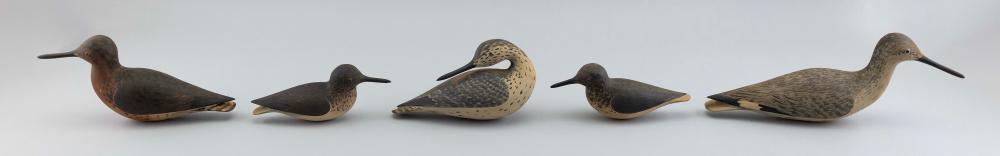 FIVE AL WHITE LIFE-SIZE SHOREBIRDS