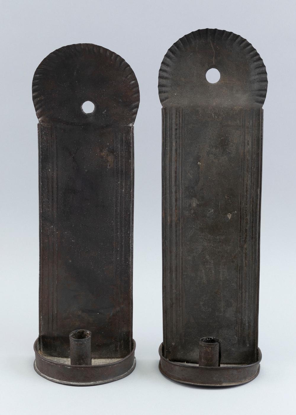 NEAR PAIR OF TIN WALL SCONCES EARLY