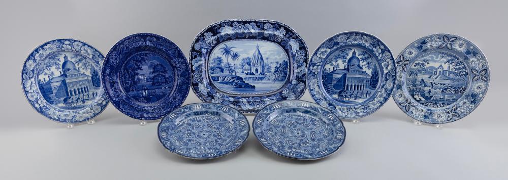 SEVEN PIECES OF HISTORICAL BLUE