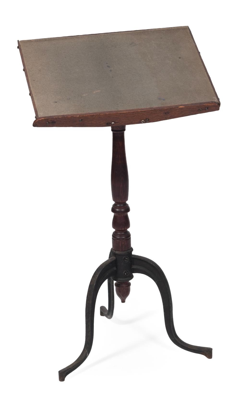 IRON AND WOOD BOOK STAND LATE 19TH