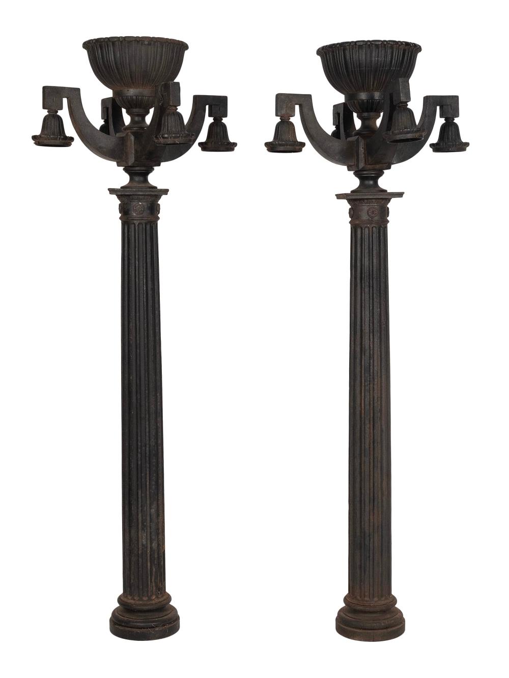 PAIR OF TRAIN STATION STREET LAMPS,