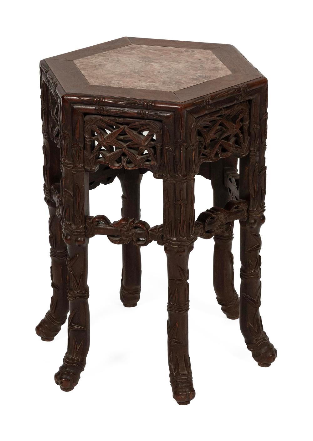 CHINESE HEXAGONAL TABORET WITH