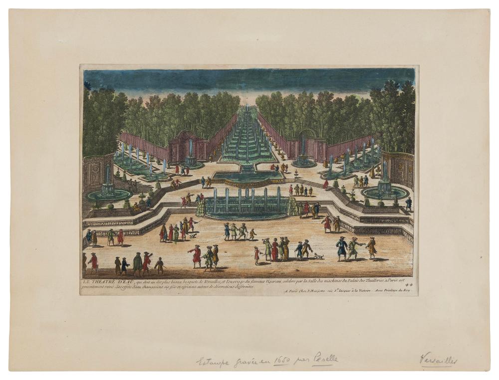 HAND COLORED ENGRAVING OF VERSAILLES 2f119b