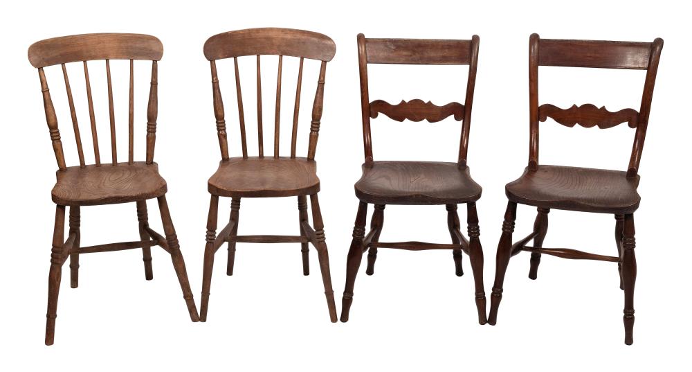 TWO PAIRS OF ENGLISH SIDE CHAIRS