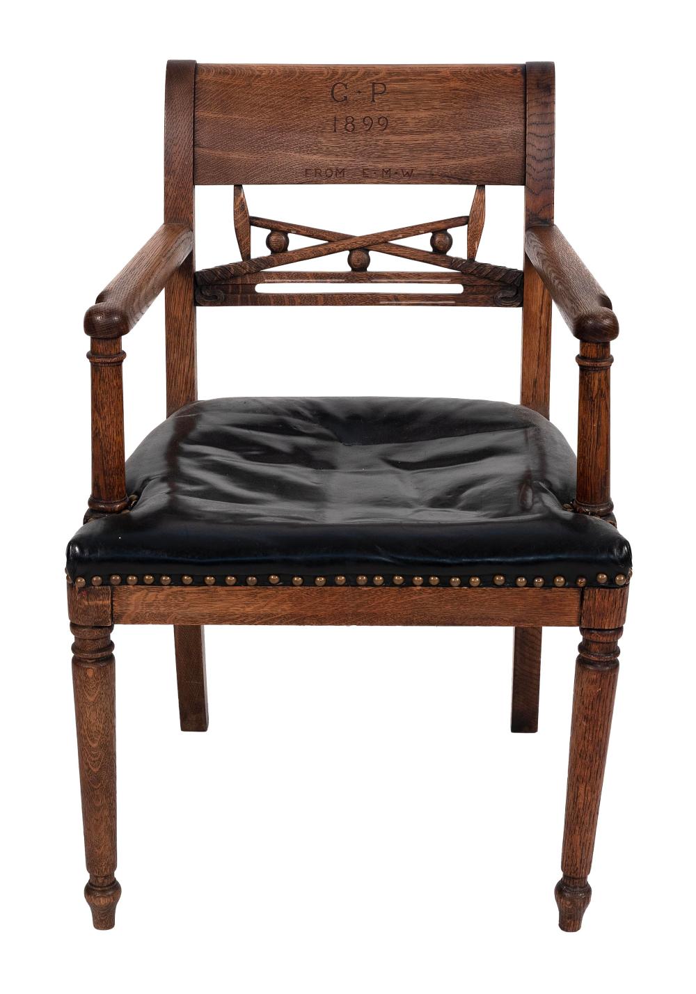 ENGLISH ARMCHAIR WITH POLO MOTIFS