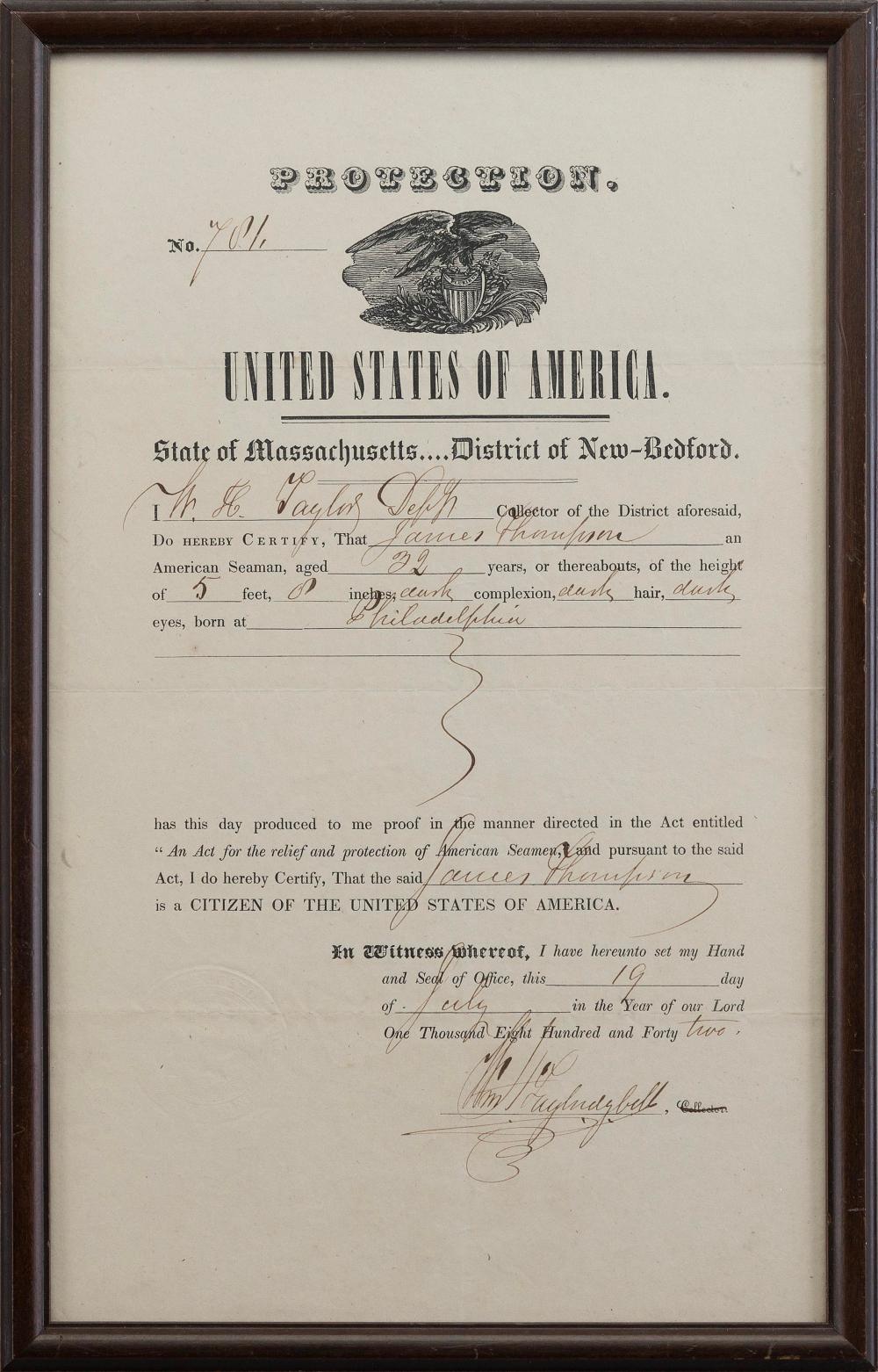 SEAMAN’S PROTECTION CERTIFICATE