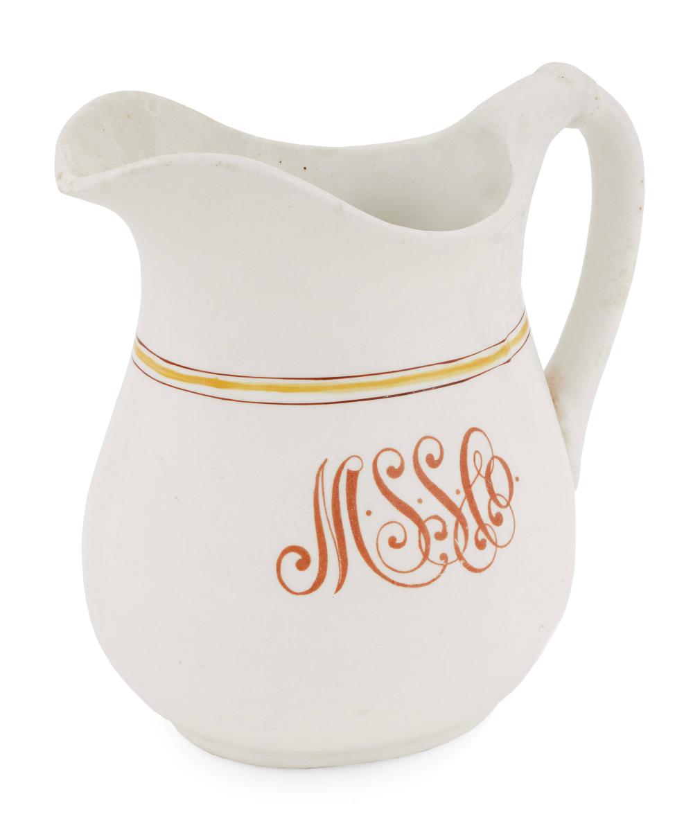 IRONSTONE PITCHER FROM THE MAINE STEAMSHIP