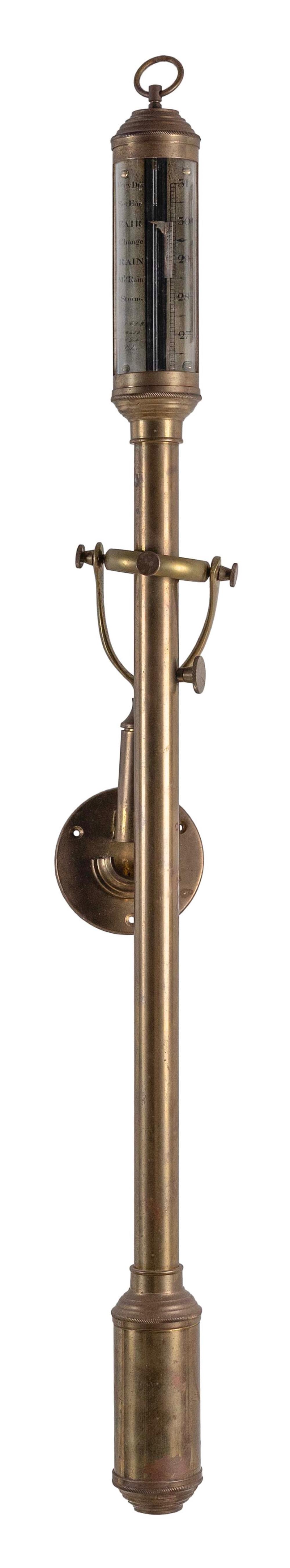 BRASS STICK BAROMETER LATE 19TH