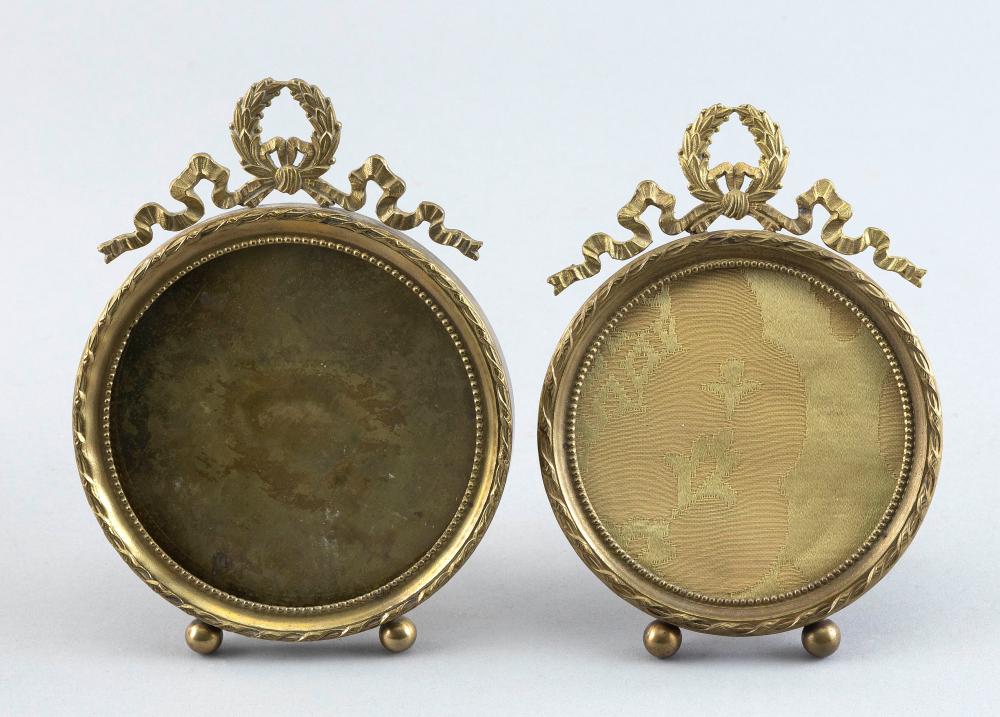 PAIR OF FRENCH GILT-METAL PICTURE
