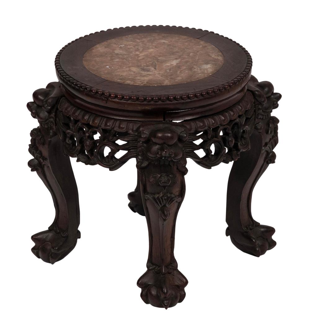 CHINESE CARVED HARDWOOD STAND WITH 2f14ff
