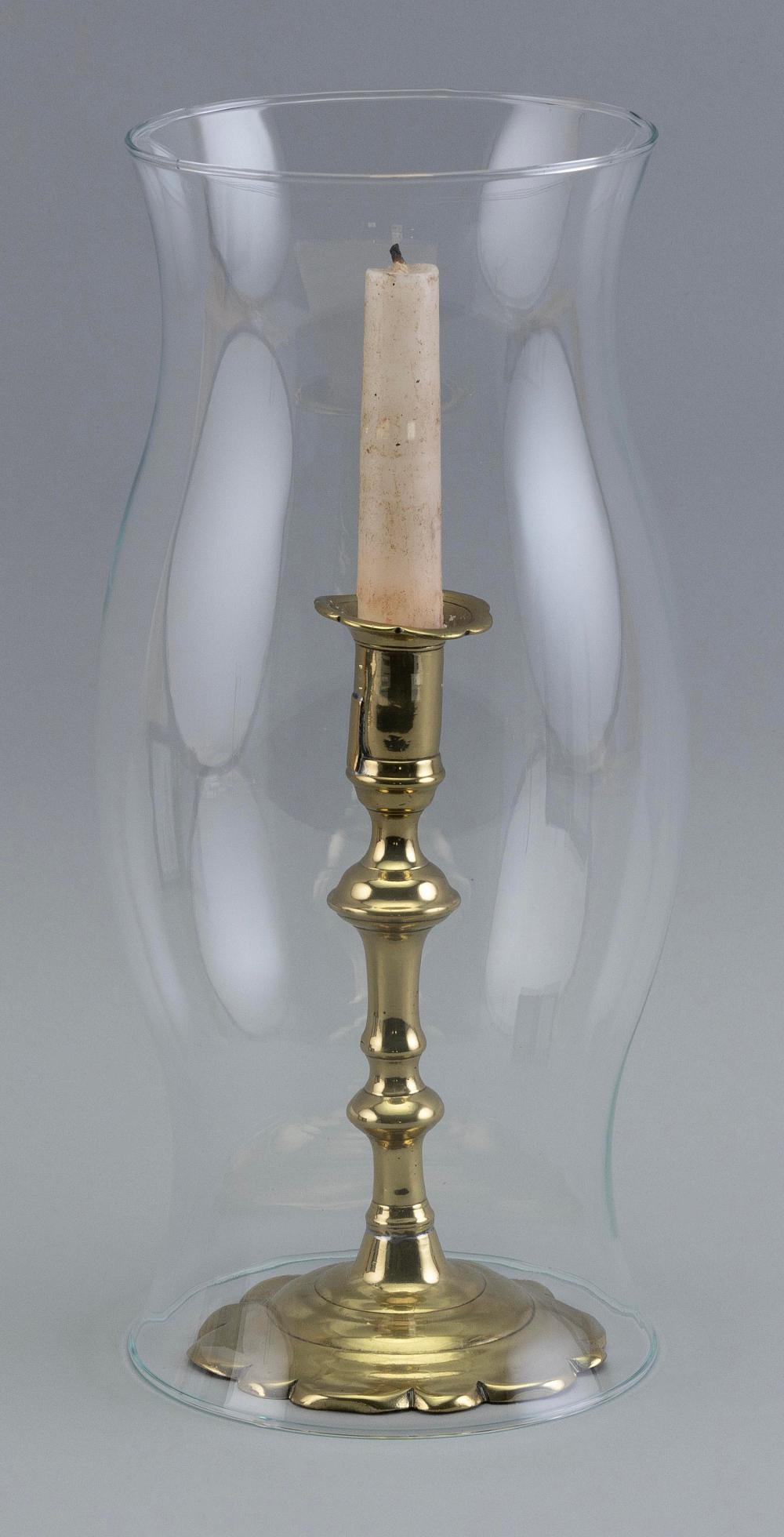 QUEEN ANNE BRASS CANDLESTICK CIRCA