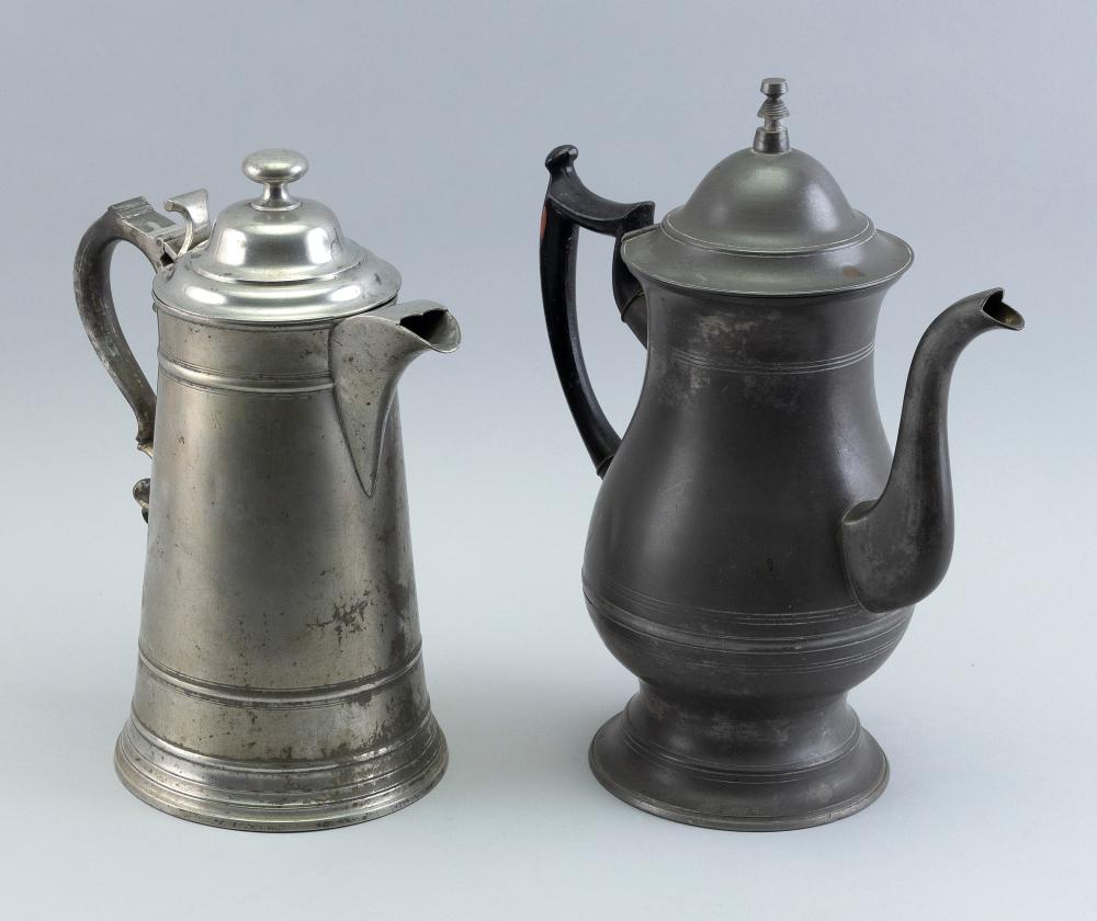 TWO AMERICAN PEWTER COFFEEPOTS 2f1589