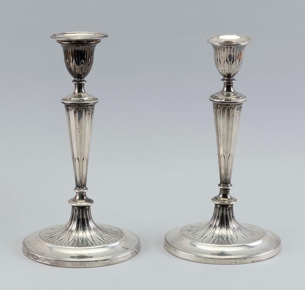 PAIR OF GEORGE III SHEFFIELD SILVER