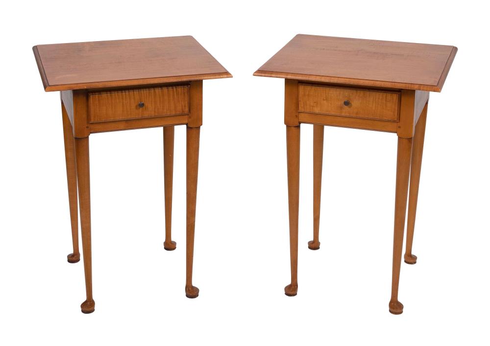 TWO ELDRED WHEELER ONE-DRAWER STANDS