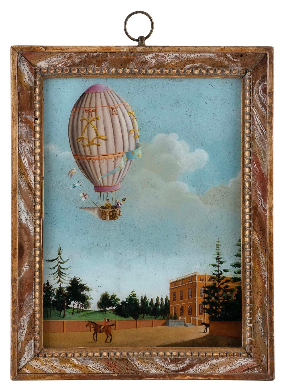 REVERSE PAINTED GLASS HOT AIR BALLOON 2f16d7