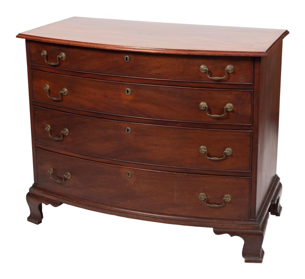 CHIPPENDALE BOWFRONT CHEST MASSACHUSETTS  2f1756