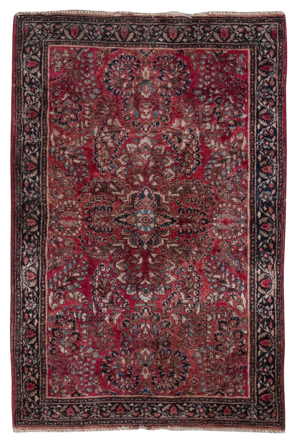 SAROUK RUG: 3’4" X 5’0" CIRCA