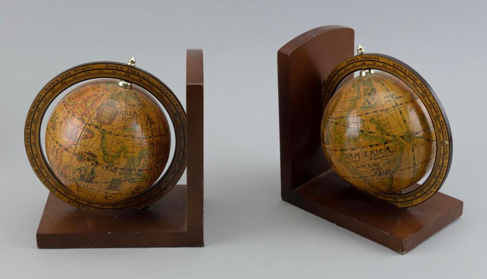 CONTEMPORARY GLOBE FORM BOOKENDS 2f17ec