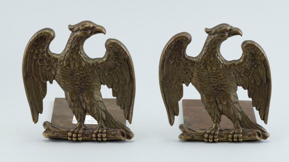 PAIR OF BRONZE EAGLE FORM BOOKENDS 2f17f7