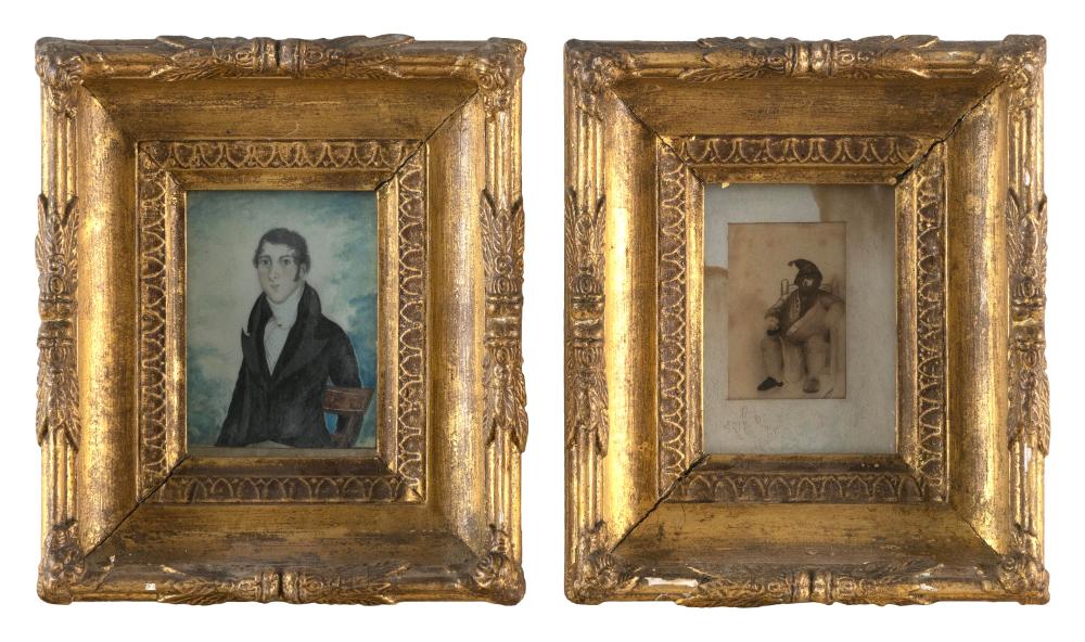 TWO PORTRAITS OF SEATED MEN MIXED 2f1816