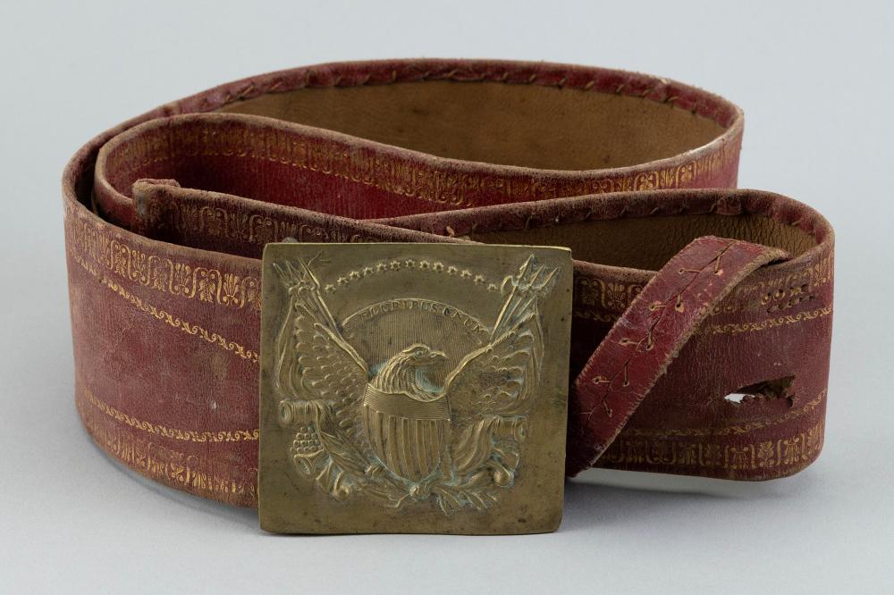 CIVIL WAR-ERA RED LEATHER BELT WITH