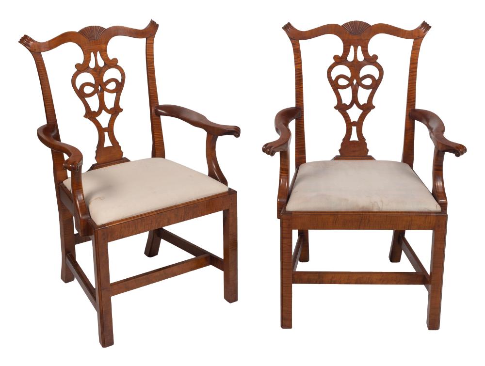 PAIR OF ELDRED WHEELER CHIPPENDALE-STYLE