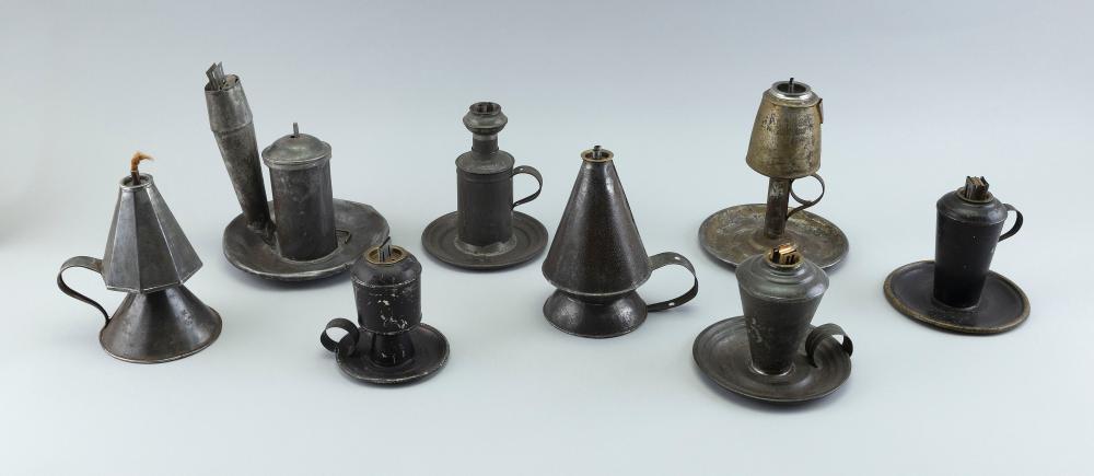 EIGHT TIN LAMPS FIRST HALF OF THE 2f187e