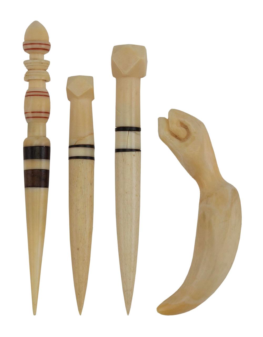 FOUR WHALE IVORY ITEMS 19TH CENTURY 2f1aa9