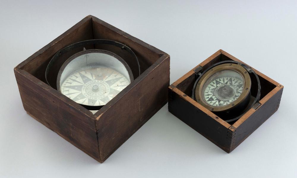 TWO BOXED COMPASSES 19TH CENTURY 2f1ad1