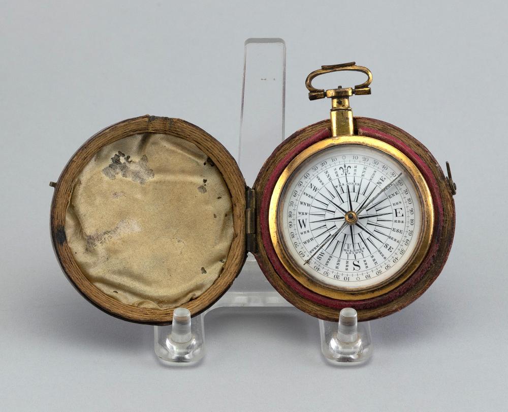 GILT BRASS POCKET COMPASS BY W S  2f1ad2