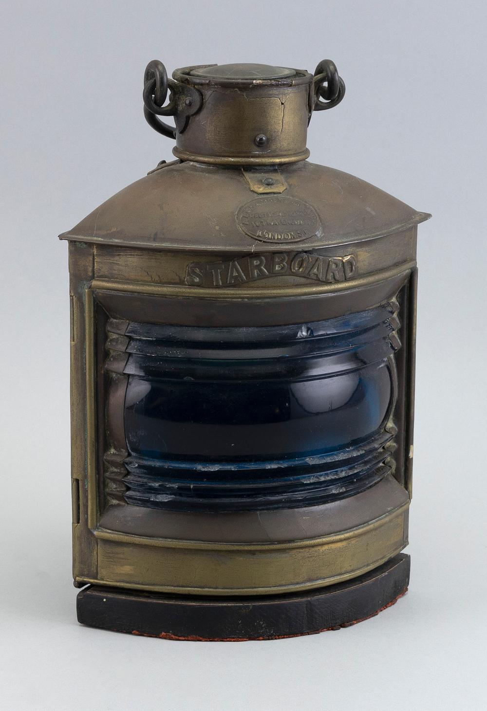 BRASS STARBOARD LANTERN EARLY 20TH 2f1afb