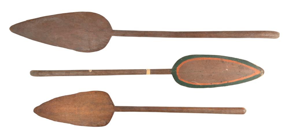 THREE SOUTH SEAS WOODEN PADDLES FIRST