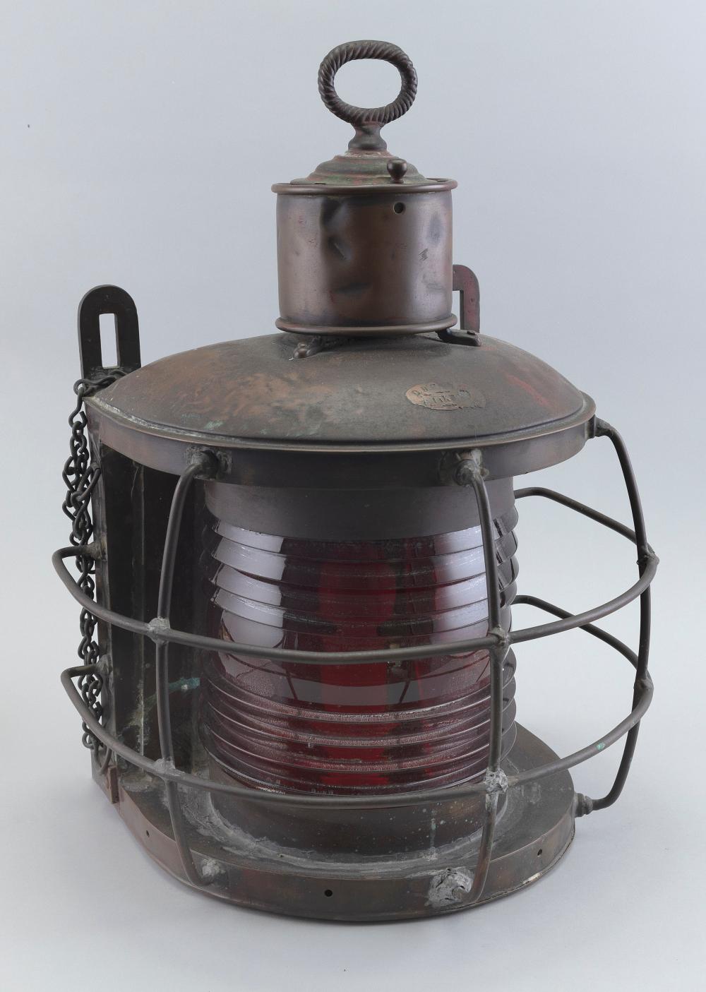 COPPER MARINE LANTERN EARLY 20TH 2f1b00