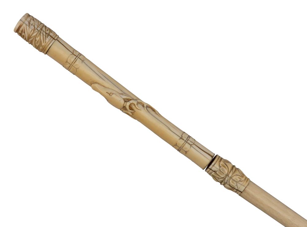 IVORY AND BONE CANE WITH STAG HEAD 2f1b48