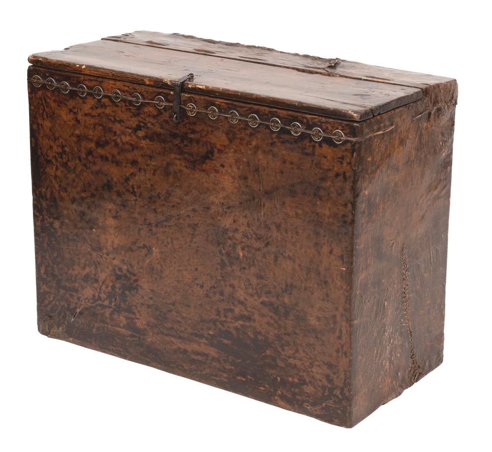 HIDE-COVERED LIFT-TOP BOX LATE