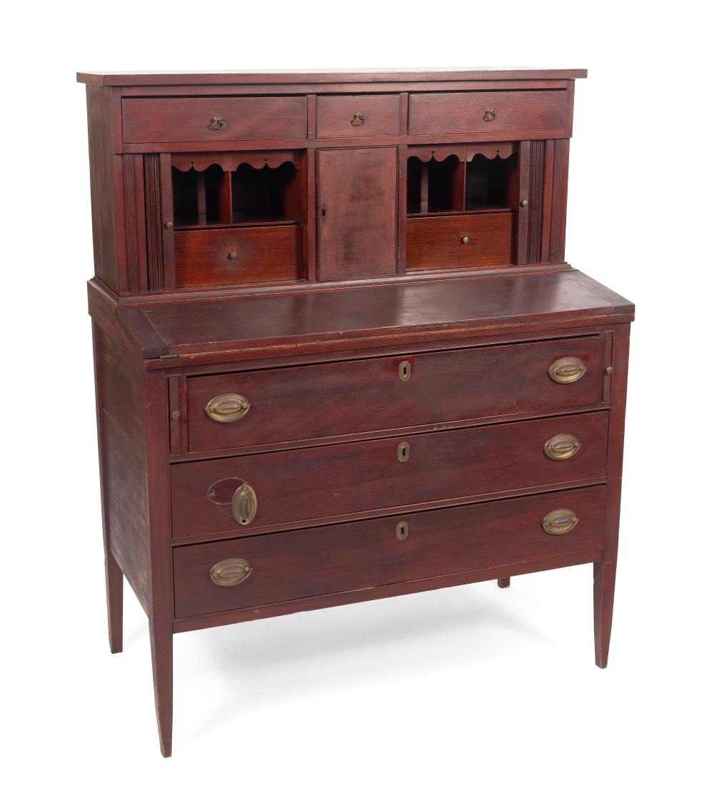 TWO-PART TAMBOUR SECRETARY 19TH