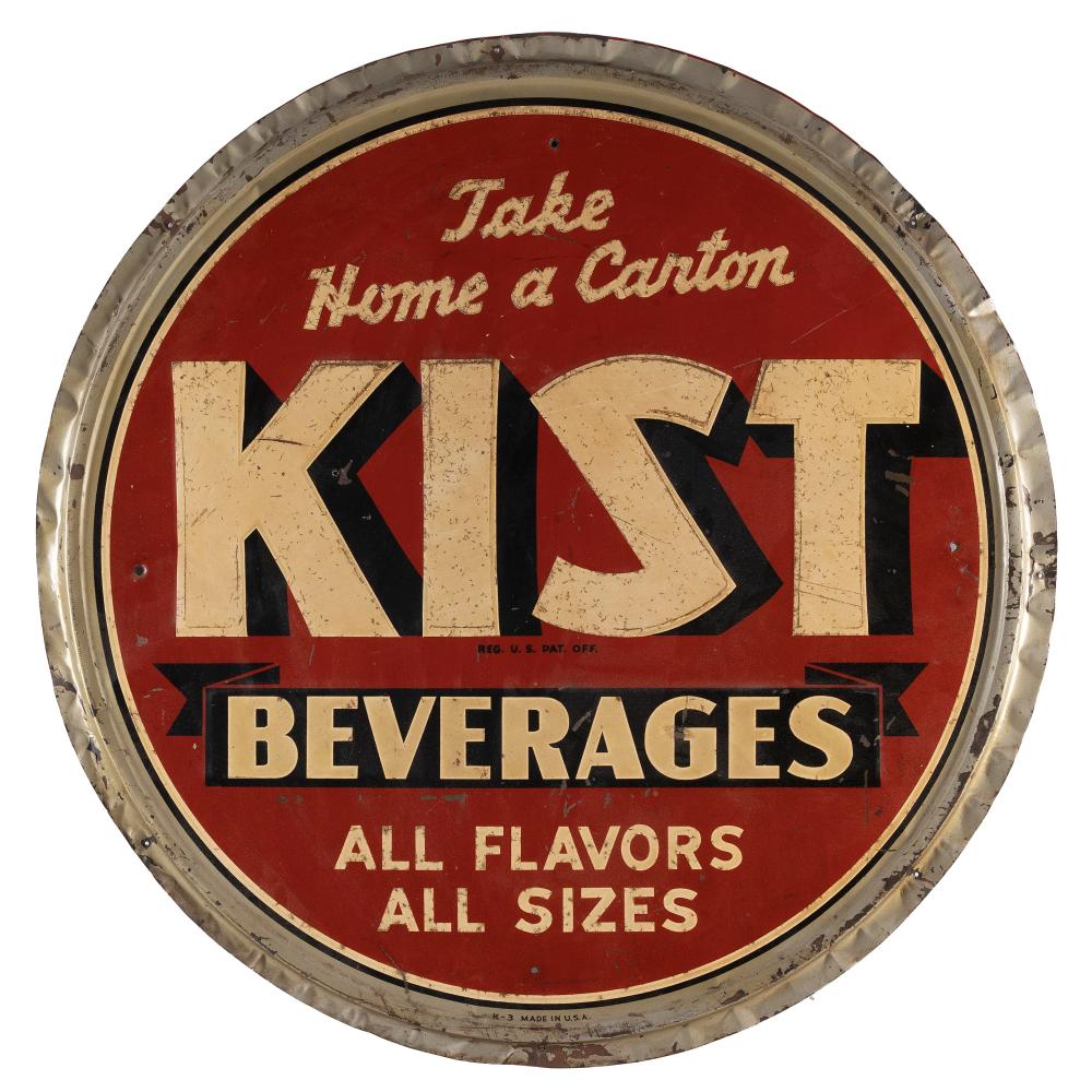 "KIST BEVERAGES" TIN BOTTLE CAP